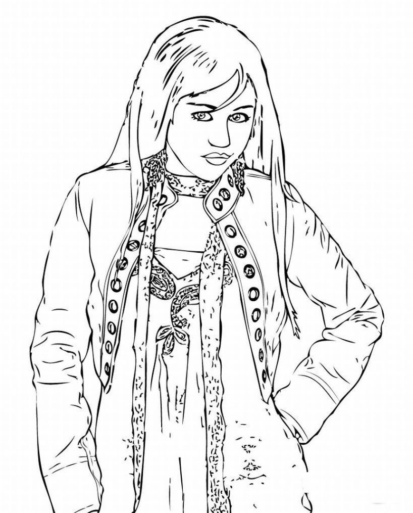 Coloring book of beautiful singer Hannah Montana Coloring book of beautiful singer Hannah Montana